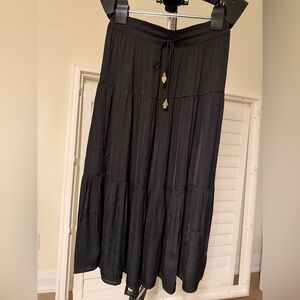 Rachel Zoe Black Tiered Maxi Skirt